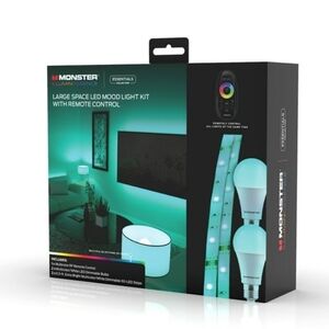MONSTER ILLUMINESSENCE LED Mood Lighting Kit with 6.5 ft Long LED Strip RGB E26